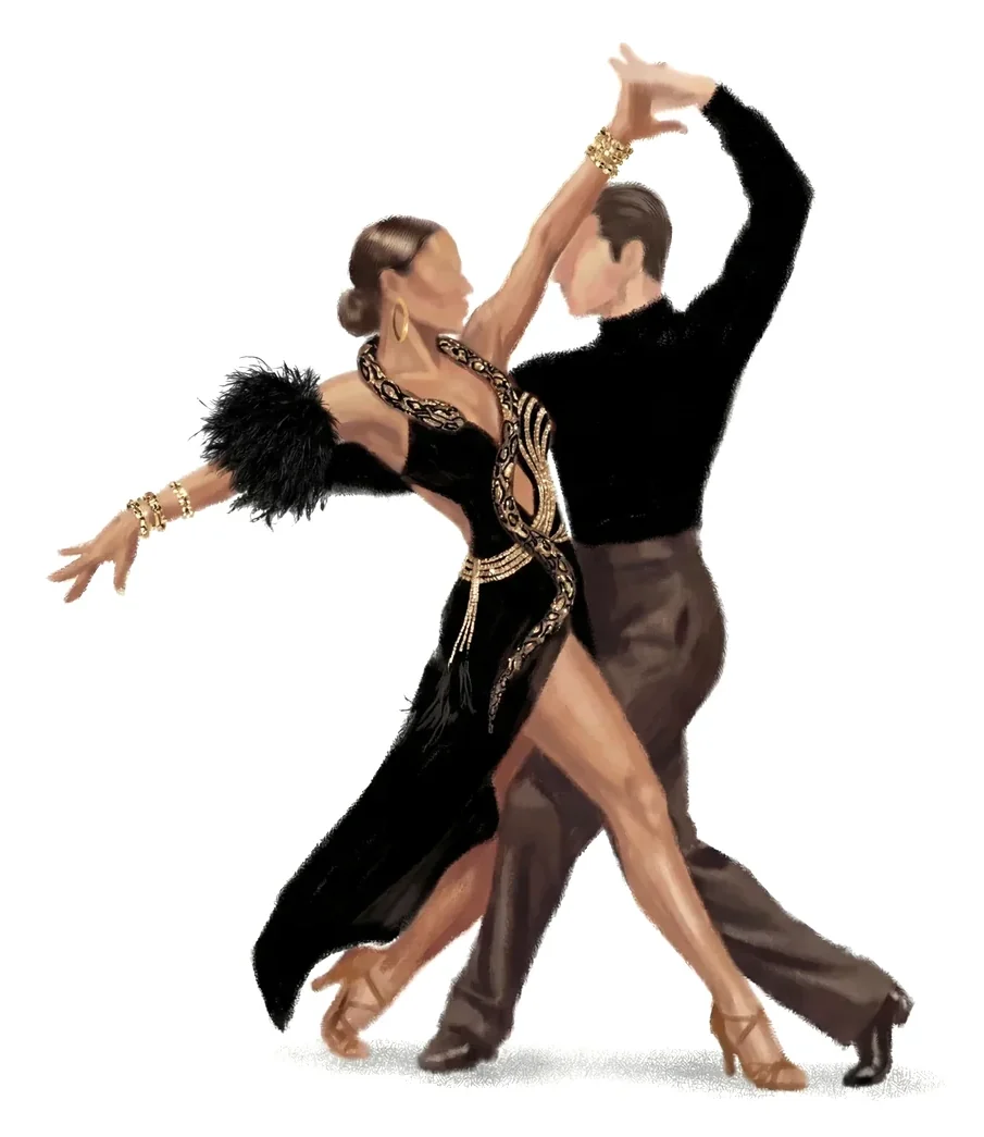 Latin couple, Room 203 brand illustration